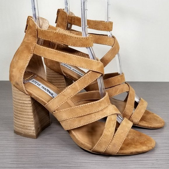 Steve Madden July Cage Sandal, Tan Suede, Womens Size 8.5 M - Picture 3 of 9